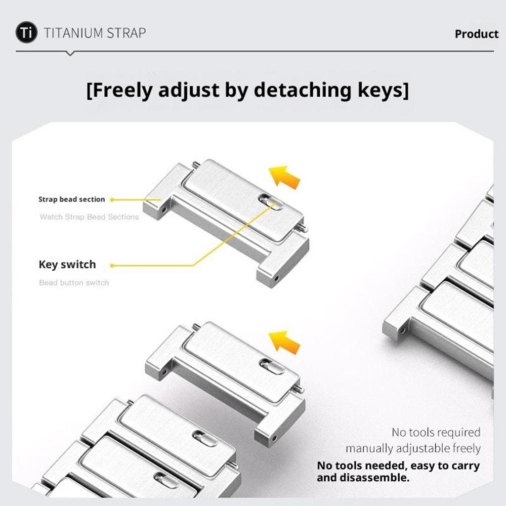 22 мм Полностью съемный металлический ремешок для Huawei Watch GT 6 Pro 46 мм / Oppo Watch X / X2 / 4 Pro Однозвеньевой титановый ремешок для часов