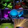 MAZERO Ambient Car Foot Remote RGB Starry Sky 9 Color Memory LED Strip Adjustable Light High No Universal Car Interior Room Car Interior Indirect Set