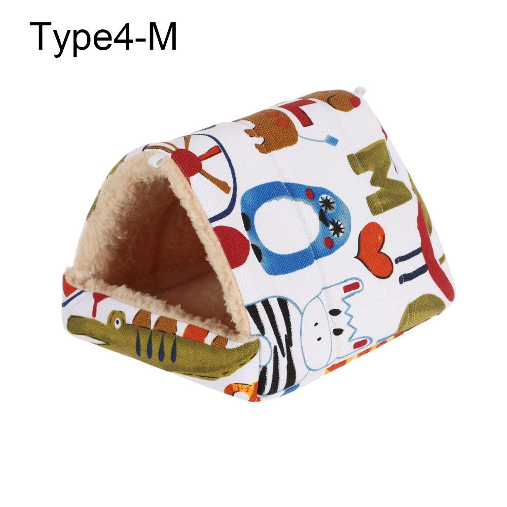 Полузакрытая зимняя удобная кровать для сна для маленьких животных, теплый коврик, гнездо для морской свинки, домик для хомяка