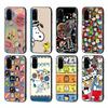 SM18 Snoopy Black Sofe Case for Samsung Note 20 Lite S24 Ultra S23 A03 A05 A06 A11 A71 A15 A16 A13 A24 A25 A33 A52 A53 A50 M55 M35 Plus