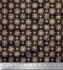 Коричневый поли креп ткань кристаллы цветочный принт ткань 1 метр 42 дюйма
