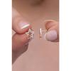 925 Sterling Silver Zircon Stone Double Star Model Earrings