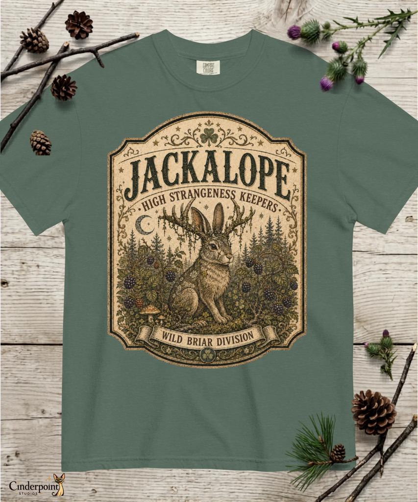 Jackalope Premium Comfort Colors T-Shirt Cryptid Forest Folklore Rabbit Tee S-4X