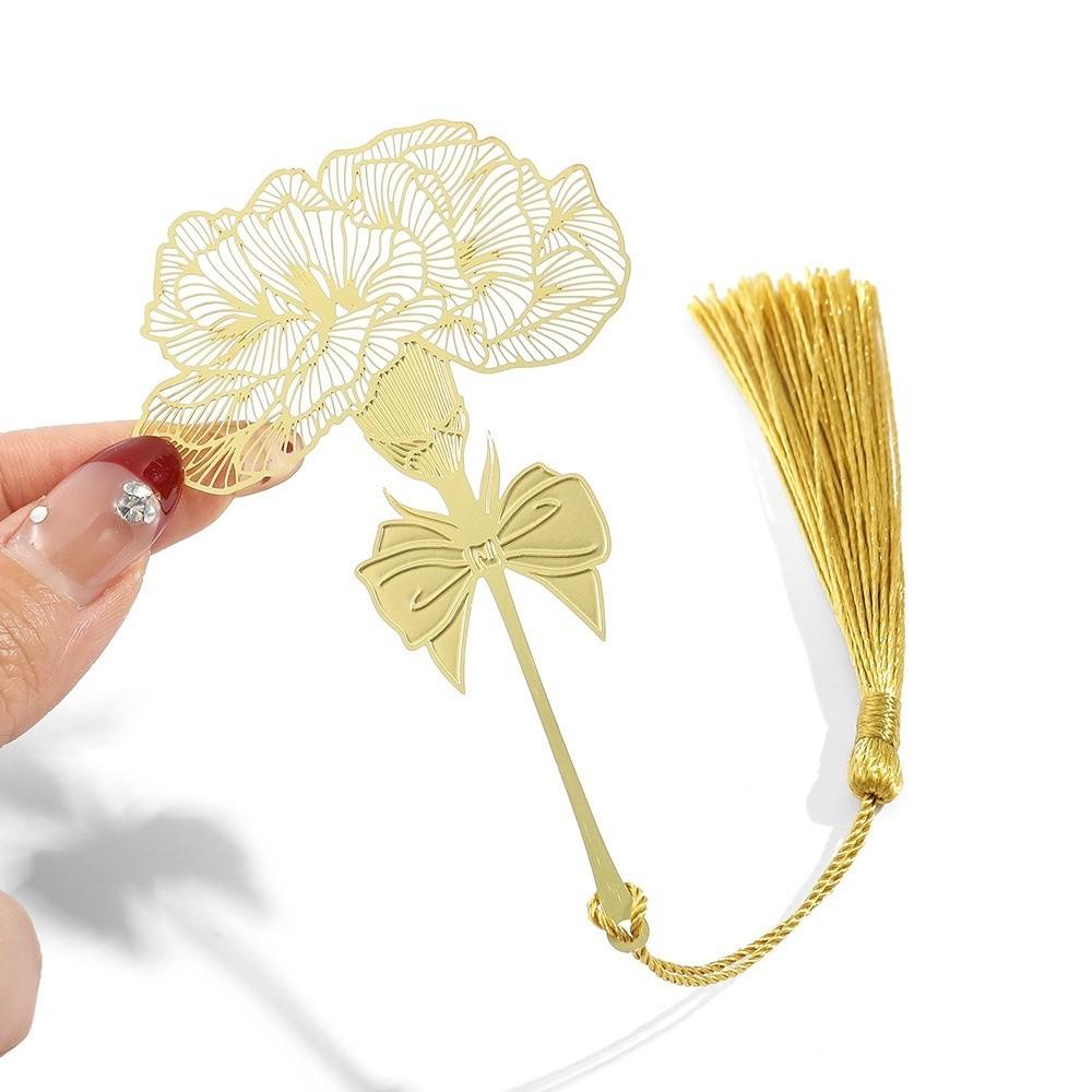 Sunflower Pattern Hollow Tassel Book Markers Leaf Chinese Style Bookmark Book Marking