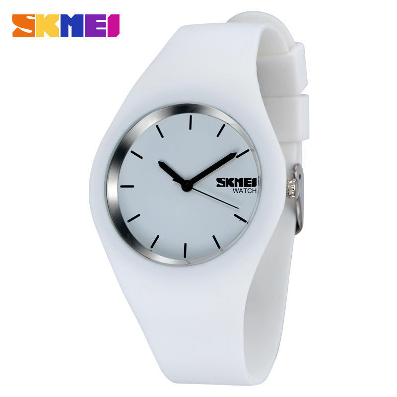 SKMEI 9068 Man Silicone Strap 3Bar Waterproof Clock Quartz Wristwatches For Lady Fashion Casual Watch Female Gift Women Watches