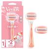 Razor Razor for Women, White Tea Scent, For Moisturized Skin, Body, 2 Replacement Blades, Comfort Glide