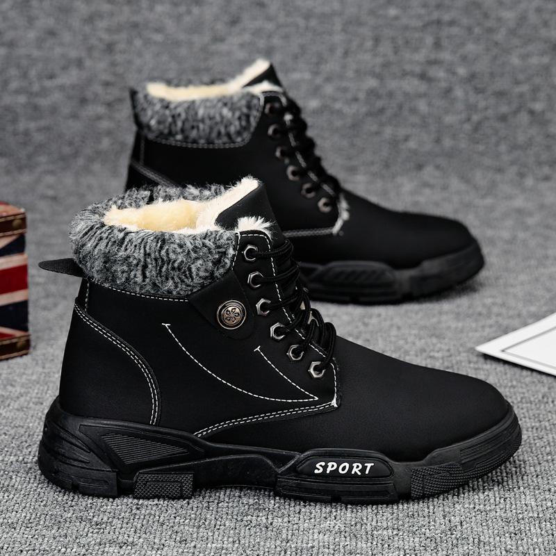 Fashion 2024 New Winter Men Snow Boots Waterproof Leather Sneakers Warm Plush High Quality Outdoor Hiking Boots Camping Shoes Big Size