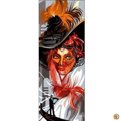 Canevas antique - Masque - 25x60cm - Imprimé - Adulte - Mixte