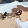 Серебряные серьги с искусственным гранатом nano 4.628ct, фианитами (60002411)
