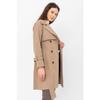 100% Cotton Gabardine Midi (95cm) Lined Belted Women's Trench Coat 1113