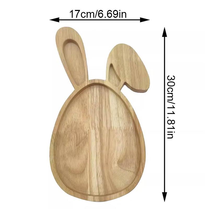 1шт поднос для хранения декоративный поднос в форме кролика деревянный пасхальный поднос из цельного дерева декоративный поднос