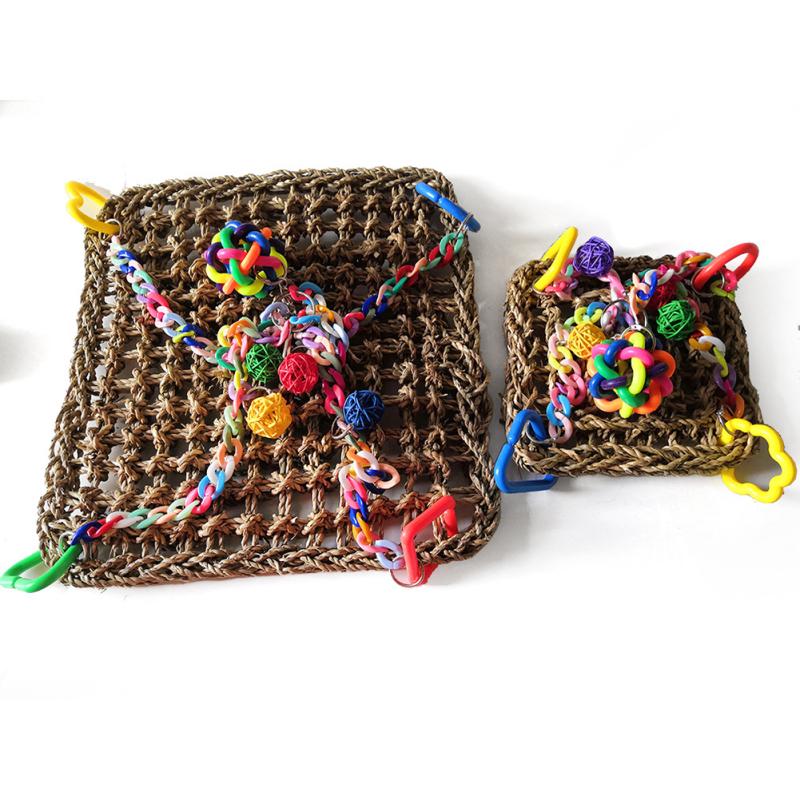 Красочная сетка для восхождения с попугаем, подвесные качели, гамак для домашних животных, игрушки, товары для птиц, аксессуары для клеток для птиц