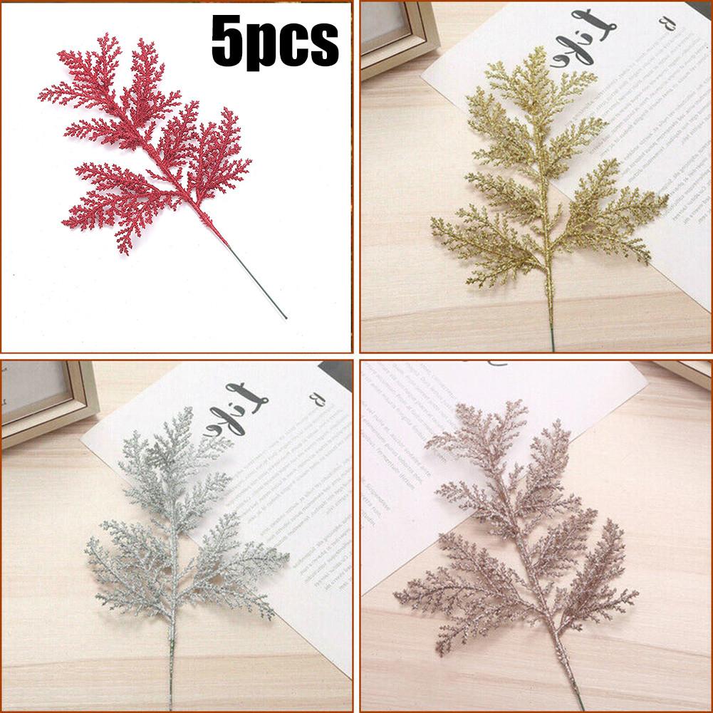 Искусственные листья елка рождественский декор украшение гирлянда блестки