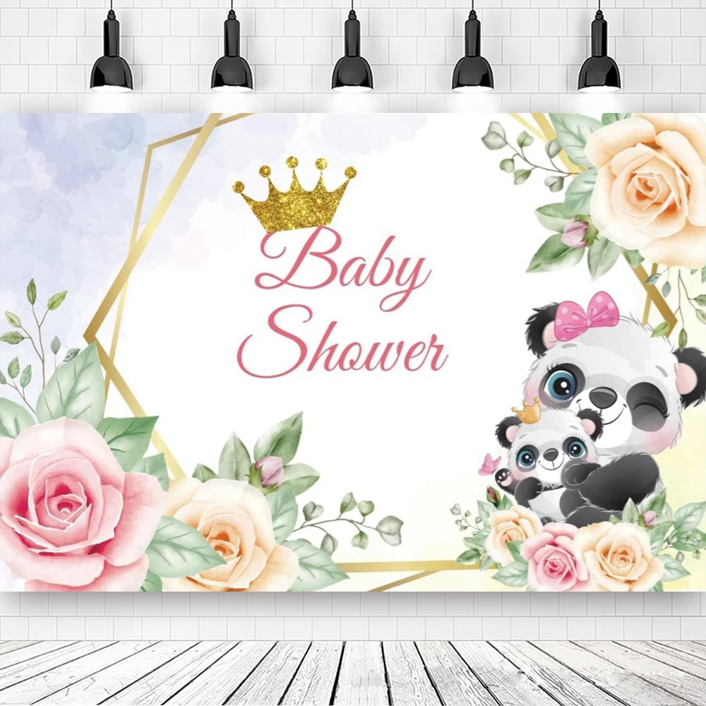Panda Birthday Party Bamboo Cartoon Poster custom Baby Newborn Portrait Photo Backgrounds Photography Photocall Photo Studio