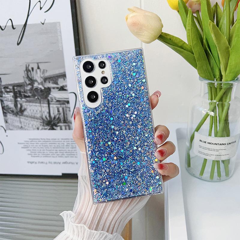 Чехол для телефона Samsung S24Ultra, С блестками и пайетками S25Plus, Мягкий чехол A16, Модный S23