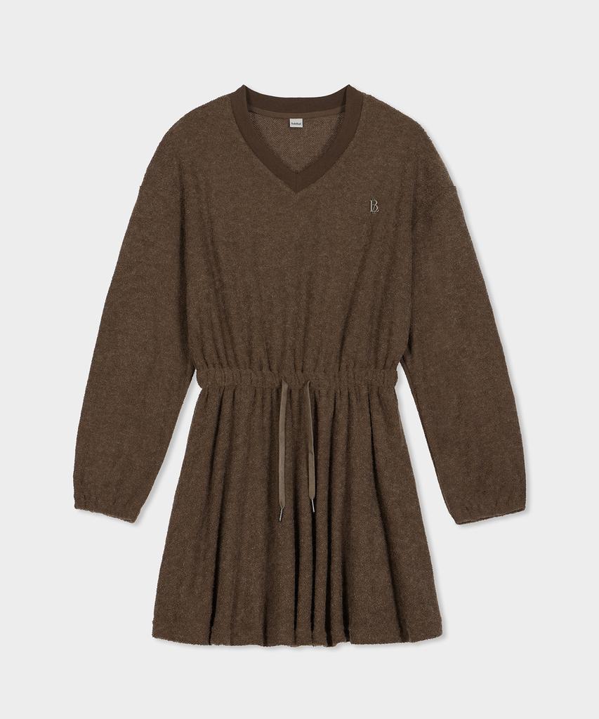 Belloel Banding Loose Dress Brown