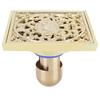 10x10cm Floor Drain Gold Copper Deodorant Floor Drain Strainer for Kitchen Bathroom HotelDeep Water