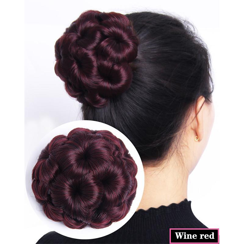 Wig Ball Head Female Employer Pan Head Flower Grab Clip Hair Ornament Lazy Person Fluffy Head Ornament Hair Ring