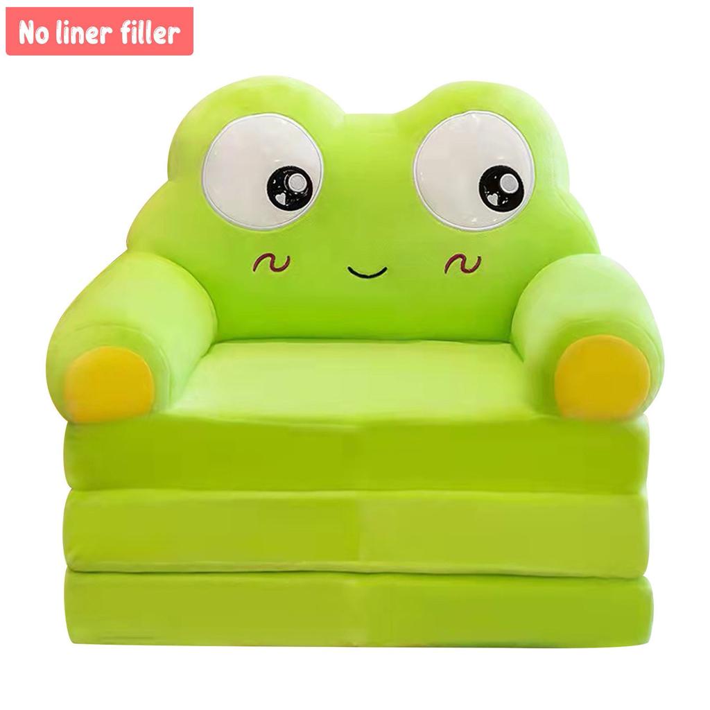 Plush Foldable Kids Sofa Cover 2 In 1 Foldable Children Sofa Cute Cartoon Lazy Sofa Pillowcase Without Liner Filler