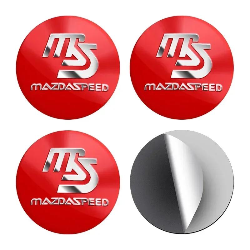 2025 Hot 4Pcs 56mm Car Emblem Logo Wheel Hub Cap Metal Stickers Accessories For Mazda 3 6 Atenza Axela Demio CX3 CX5 MP MS RX8 C