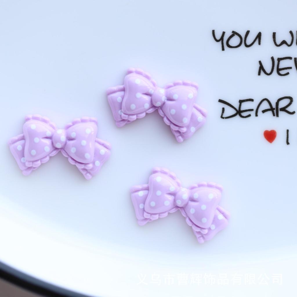 Украшения из смолы в виде банта в горошек для самостоятельного украшения чехла для телефона