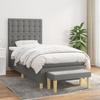 3137430 vidaXL Divan Bed with Mattress Dark Grey 80x200 Cm Fabric