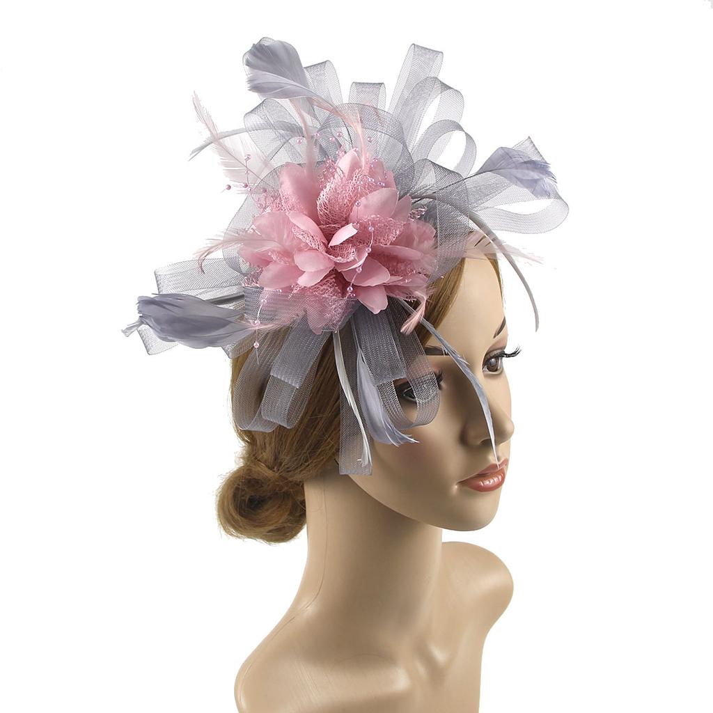 Large Wedding Feather Hair Fascinator On Headband Ladies Day Royal Ascot Races Aliceband Net