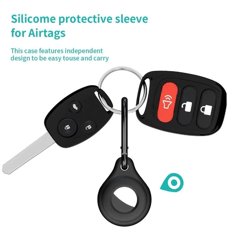 Чехол для устройства слежения GPS Airtags Anti Loss Dog Tracker Locator Airtag Liquid Silicone Portable Keychain для Apple Air Tag Case