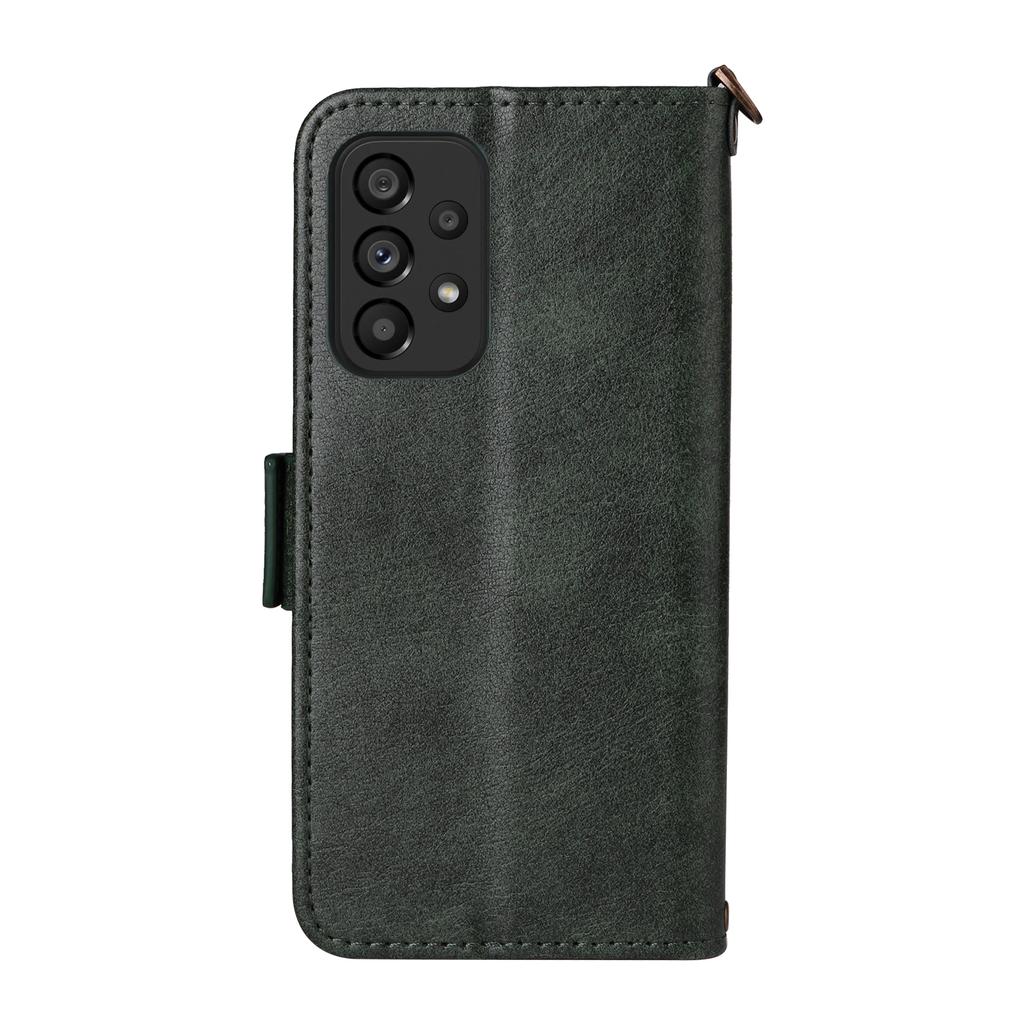 Кожаный чехол для Samsung Galaxy A53 5G с магнитной застежкой, кошельком-подставкой и ремешком через плечо