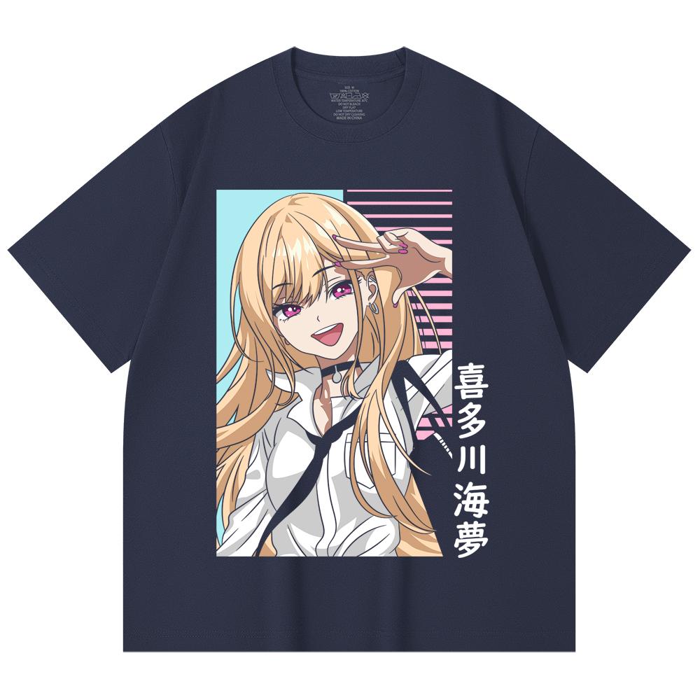 230 г/м² 100% хлопок My Dress Up Darling V2 Принт Унисекс Тяжелая хлопковая футболка