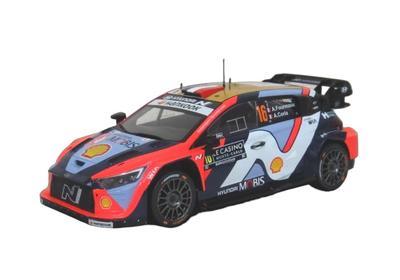 IXO Масштаб Hyundai i20 N Rally1 2025 Ралли Монте-Карло Полностью собранная модель Fullmo с логотипами спонсоров 1/18 #16 А.
