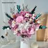 Immortal Rose & Eucalyptus Bouquet: Dried Hydrangea, Baby's Breath, Crystal Grass for Home Decoration & Living Room Arrangement