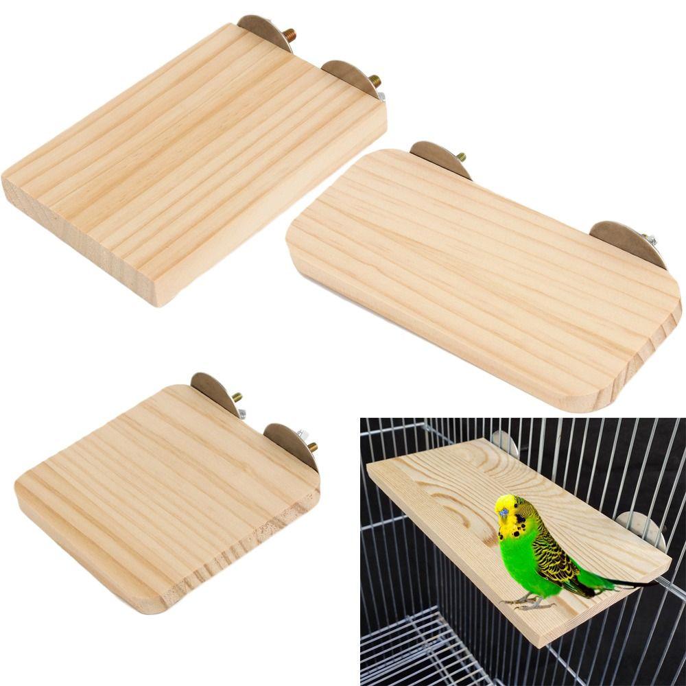 Perches Stand Perched Bird Cage Toys Hanging Platform Hamster Stand Rack Cage Board Square Pedal