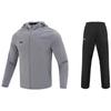 Solid Color Zip Hooded Jacket And Long Pants Casual Sports Set Men Sets Gray Black 23600303-014+21500737-001