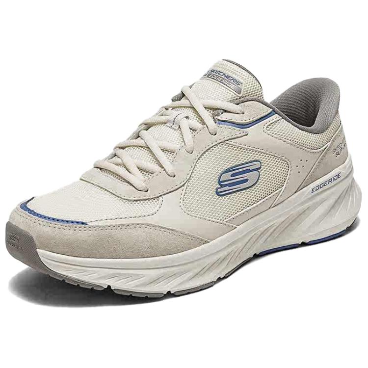 Skechers Спортивные Мужские Удобные Универсальные Синтетическая Кожа Износостойкие Дышащие Теплые Низкие Беговые Кроссовки Мужские кроссовки Цвет Небеленый Белый 232947-OFWT