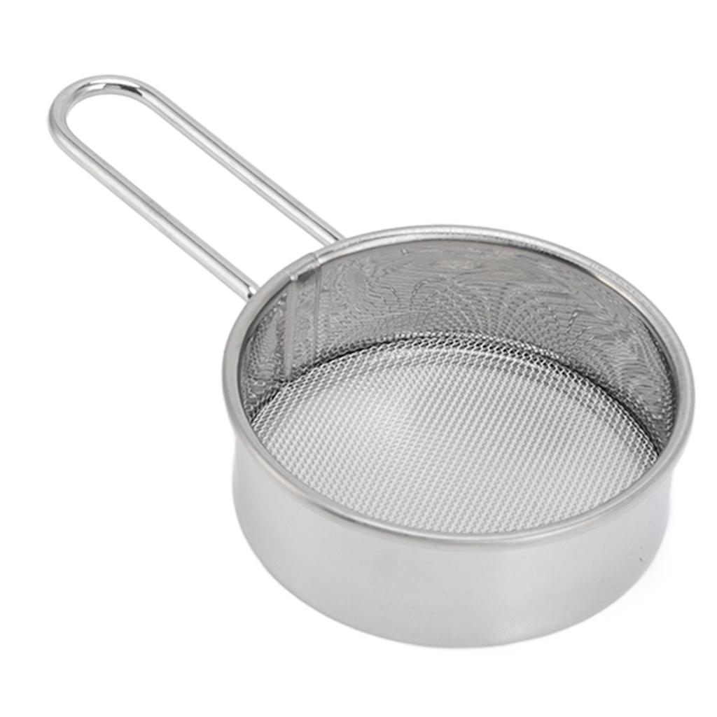 Flour Sieve Strainer 304 Stainless Steel Lightweight Easy Cleaning Ergonomic Handle Mesh Round
