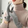 Женские зимние аксессуары Перчатки с бантом из немецкого флиса Женские перчатки Варежки в корейском стиле