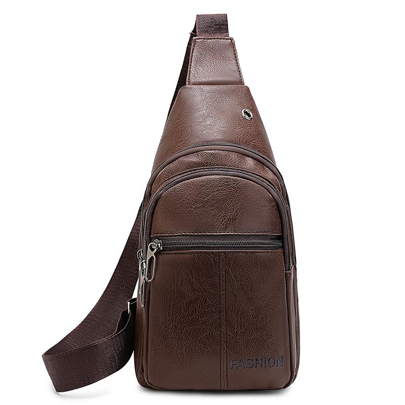 Мужская нагрудная сумка из ПУ, уличная наплечная сумка, сумка через плечо