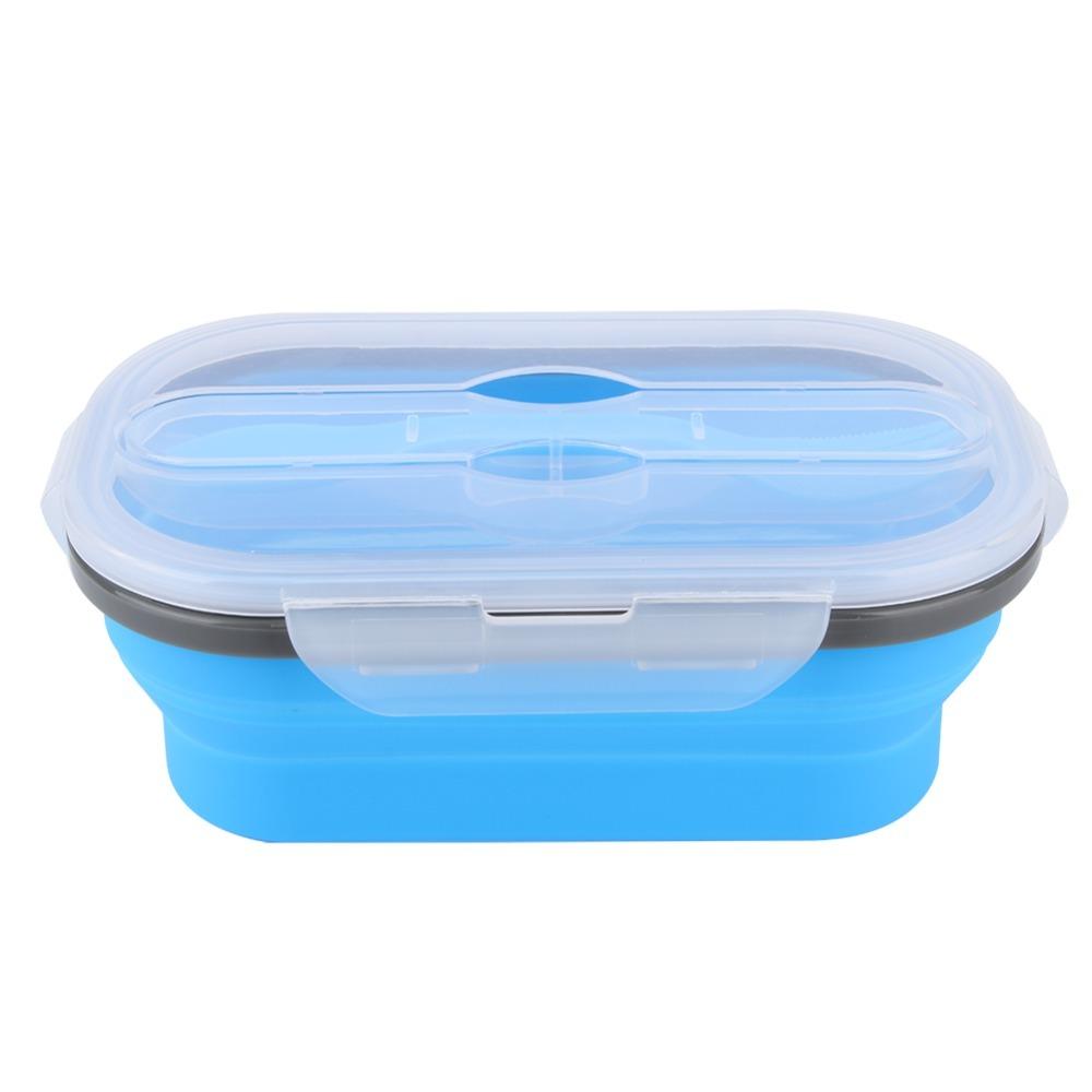800ml Foldable Bento Box Microwave Safe Portable Food Storage Outdoor Travel