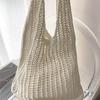 Knitted Handbags Beach Bags Lightweight Students Shoulder Casual Tote Female Style Shopping Woven Bags For Women Girls CLE