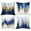 Blue and Gold Flow - Rhyme Abstract PillowcasesBedroom Living Room Sofa Home Decor Polyester Cushion Cover with Zipper
