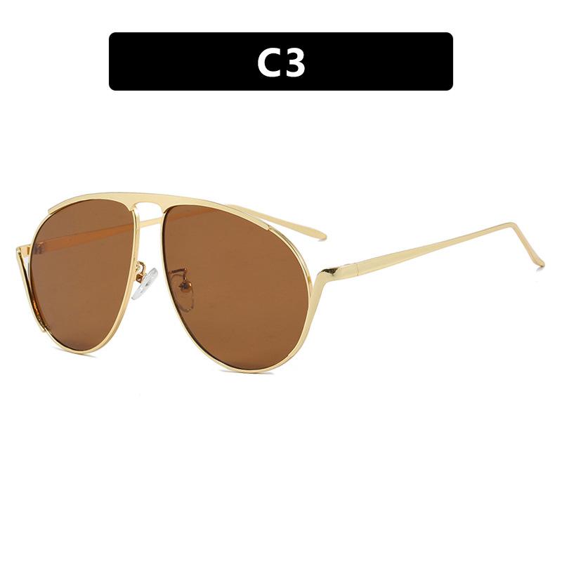 Oversized Pilot Oval Punk Sunglasses Women  Luxury Brand Vintage Metal Frame Sun Glasses For Ladies Outdoor Eyewear Uv400