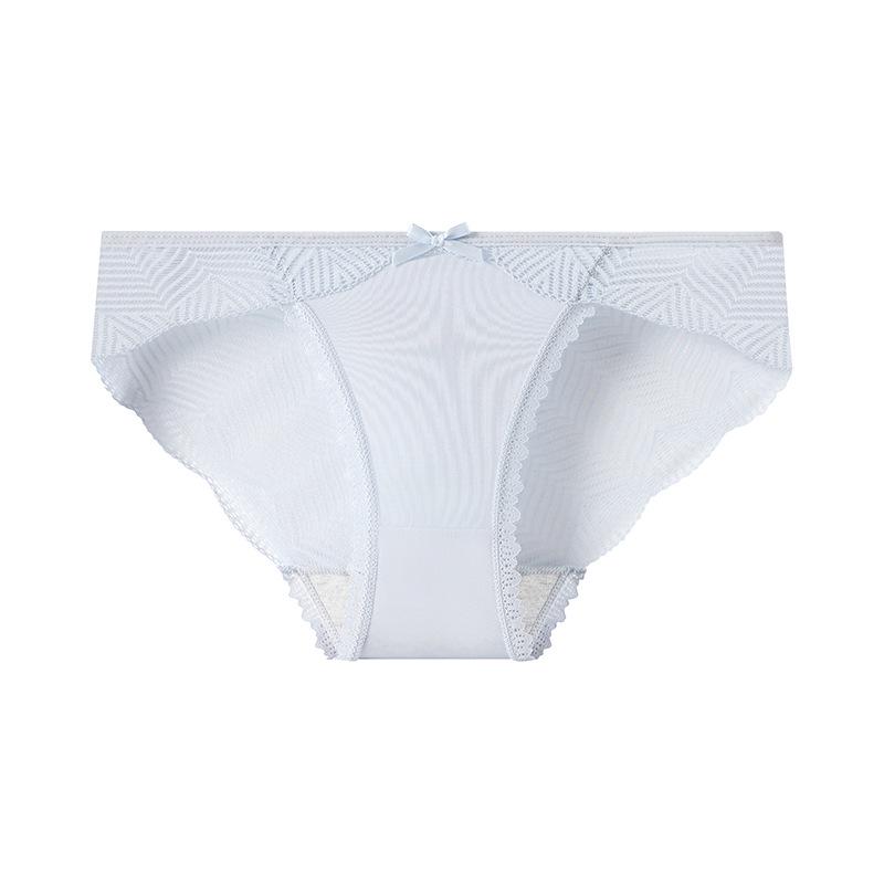 Women's Low Waist Lace Panties - Pure Cotton Antibacterial Crotch, Thin, Sexy, Transparent, Breathable Briefs.