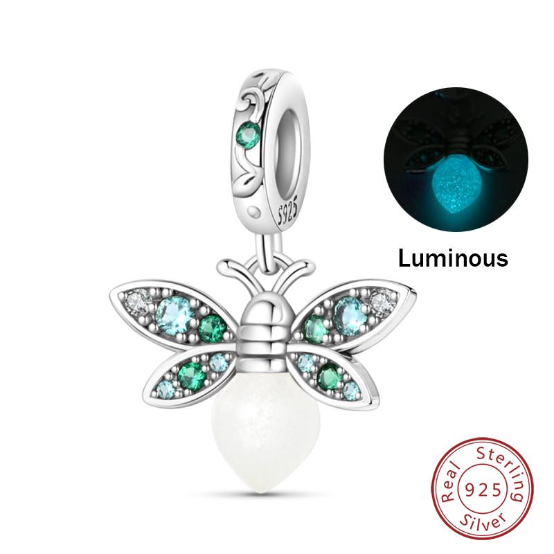 Copper Glow In The Dark Firefly Honeybee Star Charms Beads Fit Qikaola Original Bracelets Fine Diy Jewelry Gift