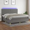 VidaXL Slat Bed Base with Mattress and LED, Upholstered Bed with Headboard, Double Bed, Adult Bedroom Bed, 3135702