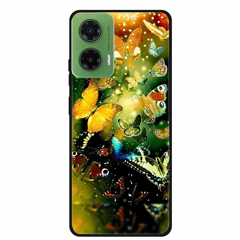 Silicone Painted Cover For Motorola Moto G35 G55 Case Luxury Animal TPU Silicone Soft Back Cover For G55 5G Black Bumper MotoG35