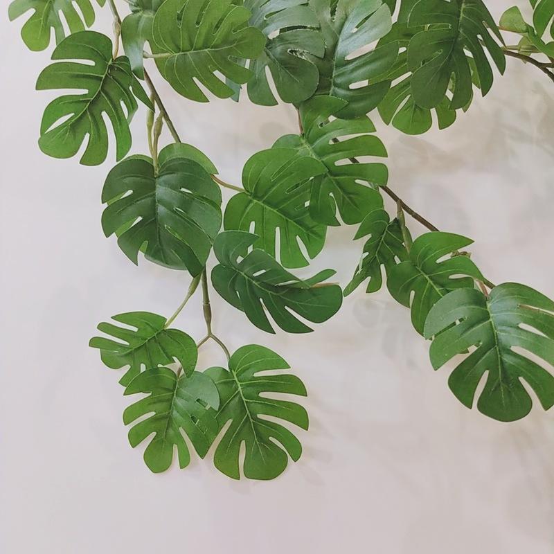 Искусственный шелк, тропические пальмовые листья, виноградная лоза, искусственные джунгли, черепаховый лист, растения из ротанга, настенное украшение для дома