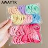 50PCS Colorful Ealstic Hair Rope Ponytail Hold Scrunchie Rubber Band  For Women Basic Nylon Hair Bands Elastic Seamless Girls