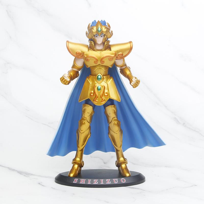 Cheap  Anime Gold Saint Seiya Aquarius Aries Pisces  aquarius Cancer Leo PVC Action Figure Collectible Model Toy 19-21cm