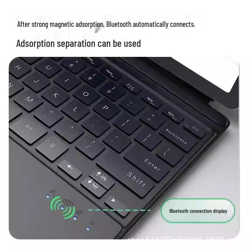 Biyaz CK112 Universal Wireless Keyboard Cover with Bluetooth Touch Control - Black